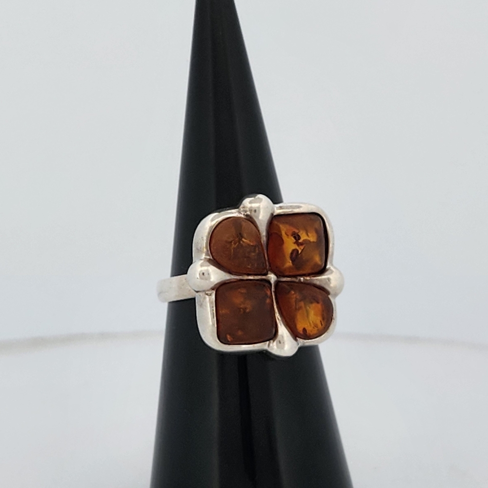 Sterling Silver Baltic Amber Ring